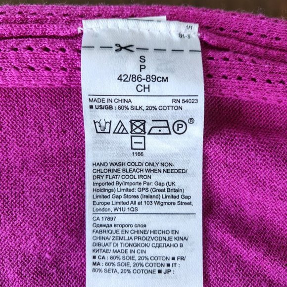 Banana Republic Silk and Cotton Fuchsia Fall Pullover Sweater (S) - Picture 6 of 6